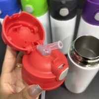 Vaso de botella para niños con sublimación de 12oz/350ml con tapa portátil y bota antideslizante de goma 25 uds/50 Uds