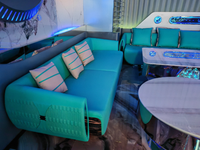 Vente en gros d'ensemble de canapés contemporains en cuir turquoise Assurance qualité Sectionnel moderne et élégant pour meubles de bar à la maison