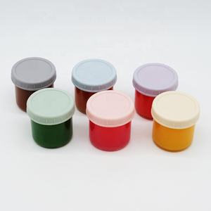 Bocaux en verre pour confiture 4oz, récipient pour aliments pour bébés petits bocaux Mason avec couvercles en plastique colorés étanches à l'air - Product Image 2