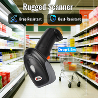 Escáner de Código de Barras Inalámbrico 2D 2.4G, Lector de Códigos QR, Pistola de Escaneo USB con Cable y Batería de 2000mAh para Supermercados y Tiendas