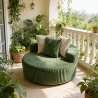 Vente en gros directe usine : Fauteuil-canapé rond individuel relaxant, compressé sous vide, style crème, pour chambre et salon