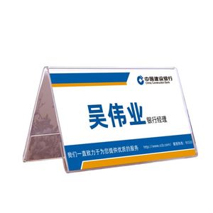 Porta Letreros Acrílico en Forma de V Personalizado y Porta Etiquetas de Escritorio para Regalos, Bebidas y Basura - Product Image 5