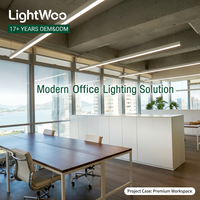 Lámpara Lineal LED Delgada Decorativa de Superficie, de Aluminio, 3CCT, Enlazable, Regulable, para Oficina Comercial, Sala de Exposiciones, Gimnasio