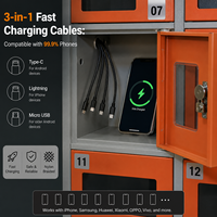 Bornes de Recharge pour Téléphones Portables avec Casiers de Paiement, Armoires de Rangement et Recharge de Téléphones