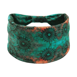 แถบคาดศีรษะปีกกว้างยืดหยุ่นของผู้หญิงสไตล์ยุโรปอเมริกันย้อนยุคพิมพ์ลายการออกกำลังกายโยคะ - Product Image 1