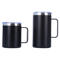 Tasse à café isotherme en acier inoxydable 12oz/20oz avec couvercle et paille, pour boissons chaudes et froides, sans BPA, pour camping, randonnée, bière