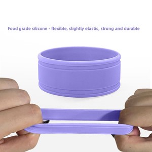 Funda de silicona de grado alimenticio Yulixin para biberón, diseño hueco, antideslizante, reutilizable, lavable, estilos ondulados y planos - Product Image 1