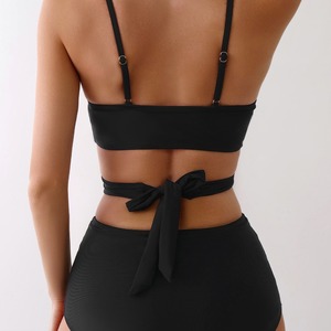 Customizable High Waist Straps Bikini & Beachwear Adjustable Cut Set Bikini Spandex / Polyester - Product Image 5
