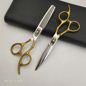 กรรไกรตัดผมปลายแหลมคุณภาพสูง ด้ามจับสีทอง ขนาด 6 นิ้ว ทำจากสแตนเลส สำหรับคนถนัดขวา ด้ามยาว ใบมีดคม - Product Image 2