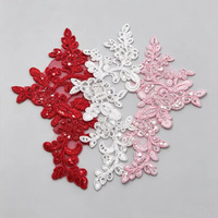 Applique en dentelle à sequins DIY, broderie florale en corde de ballet, garniture en dentelle en stock pour la décoration de vêtements