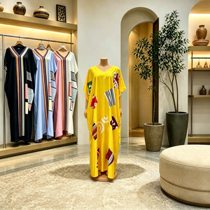 Robe Bubu pour femme, style africain, nouvelle collection, imprimé ethnique, coupe ample, décontractée, pour soirée, mode été 2026, ornée de diamants - Product Image 4