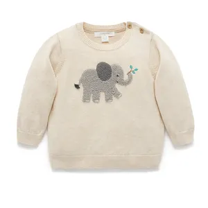 Custom 2023 Autumn Winter Baby Sweaters INS Style Kids Clothing Chenille Embroidery Jumper