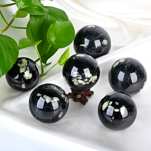 Esfera de Cristal de Piedra de Crisantemo Natural al por Mayor, Bola de Cristal de Flor Pulida para Decoración del Hogar - Product Image 5