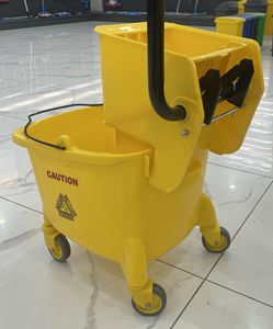 Cubo de fregona de supermercado de lugar público de pasaje de vestíbulo de Hotel con llave giratoria Escurridor de cubo de fregona de plástico - Product Image 4