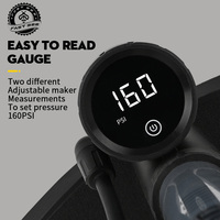 FAST BEE High Pressure Portable Bicycle Air Tire Pump with Schrader Valve Gauge 80-130PSI Made of Plastic & Steel