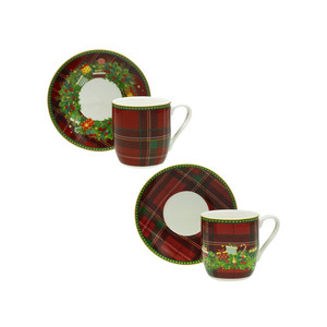 <b>Coffee</b> Cup <b>Set</b> Of 2 Pe D38z Regalomagia New Bone China - Product Image 1