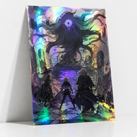 Affiche d'art personnalisée en feuille holographique de qualité supérieure, impression d'anime/manga, illustration holographique métallique, affiches de fanart de collection