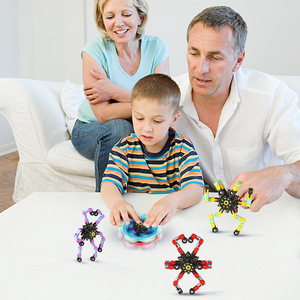 Small Plastic Fingertip Gyro Toy with Deformable <strong>Lights</strong> Glowing Dark Stress-Relieving <strong>Fidget</strong> <strong>Spinner</strong> for Children ADHD Autism - Product Image 5