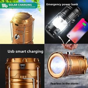 Solar Rechargeable Camping Lantern <b>LED</b> Outdoor Lamp Foldable Hiking <b>Light</b> Garden Emergency Torch - Product Image 3
