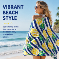 Printed Custom Design Eco-Friendly Sand Free Modern Quick Dry Cotton Beach Towel for All-Season Use at Bath Home & Travel