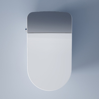 Blanco eléctrico de cerámica automático sentado bañera inodoro S-trap inteligente sifón enchufe libre ligero oculto tanque montado en el suelo