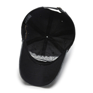 Casquette de baseball en jean tendance style coréen vintage pour hommes et femmes, <span class=keywords><strong>d</strong></span>écontractée printemps, avec dentelle, effet <span class=keywords><strong>d</strong></span>élavé, visière bec de canard, lettres brodées, modèle courant - Product Image 5