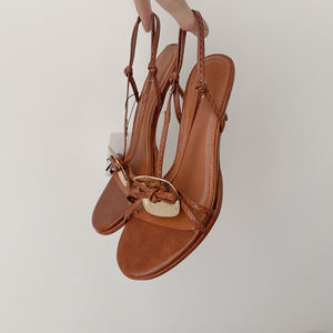 Sandali con tacco da donna con spalline in metallo sulla parte anteriore con tacco a spillo a punta <span class=keywords><strong>aperta</strong></span> alla caviglia scarpe estive - Product Image 4