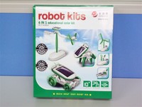 Jouets Lehoo Robots en plastique vert à énergie solaire DIY 6 en 1 Kit d'assemblage scientifique et d'ingénierie pour enfants de 2 à 14 ans