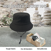 Sombrero de Pescador Personalizado Unisex de Lona de Algodón, Color Rojo, Envío Inmediato, para Uso Diario, Esquí, Viajes, Fiestas, Pesca, Ciclismo, Negocios