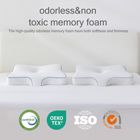 Oreiller orthopédique moderne en mousse à mémoire de forme avec fonctions de massage rafraîchissant pour soulager les douleurs cervicales, option de logo personnalisé, design ergonomique