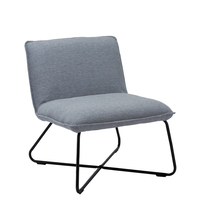 Fauteuil d'appoint moderne et décontracté en tissu CARLFORD avec cadre métallique pour salon ou chambre à coucher