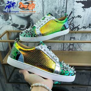 Zapatos Deportivos de Lujo y Diseño para Hombre y Mujer, Estilo Retro Original de Alta Calidad con Cordones, Tipo Louboutin - Product Image 1