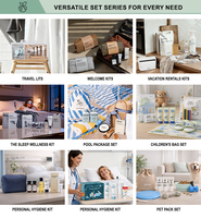 Kit de bienvenue premium pour les locataires de maisons de vacances : Confort pour un sommeil profond et ensemble d'articles de toilette et de soins de la peau format voyage