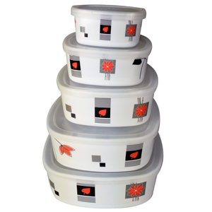 Bộ Bát Nhựa Melamine Hình Tròn 5 Chiếc Có Nắp Pp - Product Image 3