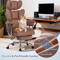 Chaise de bureau de direction ergonomique à dossier haut, confortable et de haute qualité, avec repose-pieds, pour manager et salle de conférence