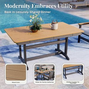 Dwoo Hot Bán 7 Mảnh Ngoài Trời Patio Bàn Ăn Ghế Đặt Vườn Tất Cả Các Thời Tiết Không Thấm Nước Bộ Đồ Nội Thất - Product Image 2