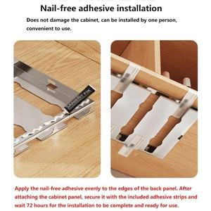 Portabicchieri in Metallo, Supporto Autoadesivo a 2/3 Livelli con Ganci, Adatto per Cucina, Bar e Ristorante - Product Image 2