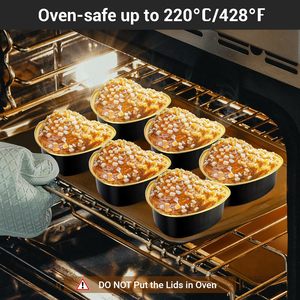 Gobelets de cuisson en PP et aluminium de 255 ml/200 ml avec couvercles, en forme de cœur, recyclables, de qualité alimentaire, pour collations, desserts, flans, cupcakes et tartes - Product Image 4