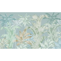 Papier peint mural tropical aquarelle de luxe léger, fond bleu, pour la décoration de la maison, de l'hôtel, du salon de beauté