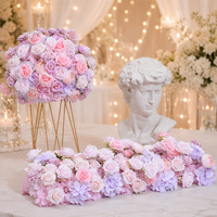 Chemin de table en fleurs artificielles en soie blanches, rouges et roses pour décoration de mariage, centre de table et arche florale