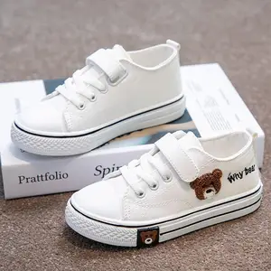 2023 nouveau confortable toile loisirs enfants bébé petites chaussures blanches chaussures de sport pour enfants pour enfants