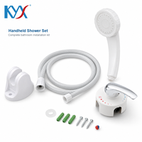 Kit complet de douche à main en plastique Filter Boost avec tube antigel, support en plastique et grand robinet mélangeur pour la rénovation de salle de bain