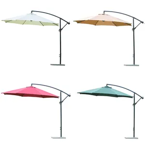 थोक रोशन छाता आधार-उद्यान पार्क आउटडोर कस्टम रंग लोगो विज्ञापन पॉलिएस्टर आउटडोर समुद्र तट छतरियों बाली छत्र