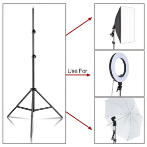2.1m trépied support anneau lumineux trépied avec 1/4 tête de vis pour Photostudio Softbox Flash réflecteur caméra téléphone anneau lumineux - Product Image 3