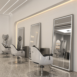 <span class=keywords><strong>Salon</strong></span> Berber Dükkanı Aynaları, Şık Kuaför Ayna İstasyonları, Özel Tek ve Çift Taraflı Işıklı Ayaklı Aynalar - Product Image 5