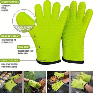 Gants de four à fumoir en silicone USSE Aliments extrêmement résistants à la chaleur directement sur votre gril Fryer & Pit Gants de barbecue à griller imperméables - Product Image 6