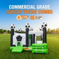 Castillo Inflable Comercial de PVC de 0.55mm de Alta Resistencia con Tobogán, Garantía de 3 Años, Capacidad para 14 Personas, para Alquiler en Eventos y Fiestas