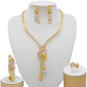 2021 Arabic jewelry necklace set jewelry women gold plated jewelry wholesale African fashions BJ858