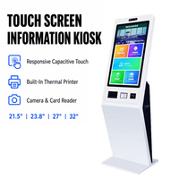 Kiosque d'information en libre-service de 23,8 pouces avec écran tactile capacitif et imprimante pour l'enregistrement des visiteurs et les demandes d'informations