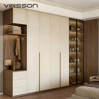 Armoire coulissante moderne en bois massif, design Shaker, écologique, durable, résistante à l'humidité, taille personnalisée, chambre à coucher, appartement, villa